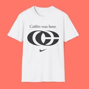New Caitlin Clark was here Logo Shirt original from game she introduced logo XL